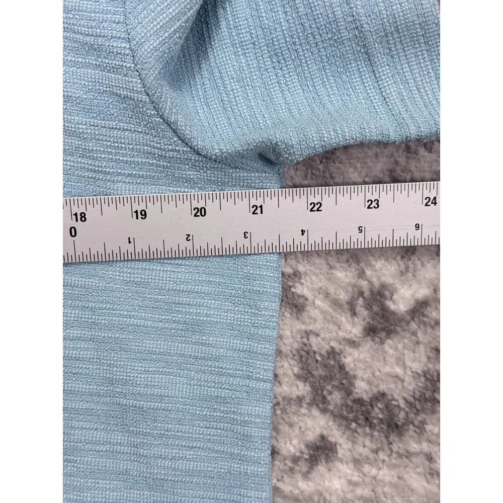 New Banana Republic Polo Shirt Medium Mens Slub Boucle Luxury Texture Blue